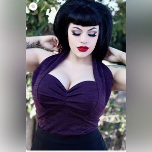 Violets in May Lola D Full Length Halter Top Size 10